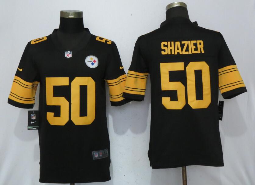 Men Pittsburgh Steelers #50 Shazier Navy Black Color Rush Limited Nike NFL Jerseys